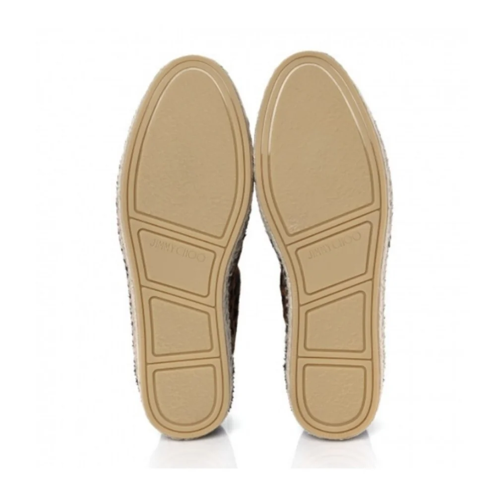 Jimmy Choo Espadrilles Vlad Pony Hair Leopard Print Slip Ons Unisex - Picture 12 of 13